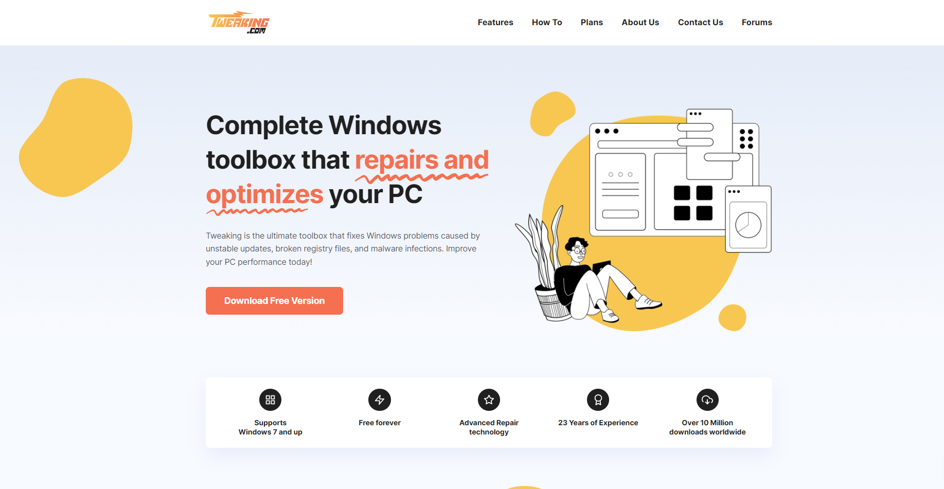 tweaking homepage screenshot